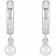 14 Karat White Cultured Seed Pearl Hoop Earrings