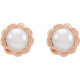 14K Rose Cultured White Freshwater Pearl Rope Earrings
