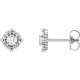 14 Karat White Gold 0.37 Carat Natural Diamond Halo Earrings