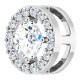 14K White 0.20 CRose-Cut Natural Diamond Halo Style Pendant