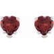 14 Karat White Natural Stud Red Garnet Earrings