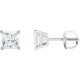 14K White 0.50 Carat Natural Diamond Threaded Post Earrings