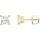 14 Karat Yellow Gold 0.50 Carats Natural Diamond Threaded Post Earrings