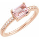 Buy 14 Karat Rose Gold Morganite & 0.10 Carat Diamond Ring