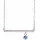 Genuine Aquamarine Necklace in 14 Karat White Gold Aquamarine Bezel Set 16 Bar Necklace