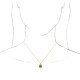 Genuine Emerald Necklace in 14 Karat Yellow Gold Emerald and 0.25 Carat Diamond 16 inch Pendant
