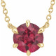 Created Ruby Necklace in 14 Karat Yellow Gold Chatham Created Ruby Solitaire 18 inch Necklace