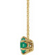 Genuine Emerald Necklace in 14 Karat Yellow Gold Emerald Solitaire 16 inch Pendant