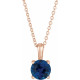 Genuine Sapphire Necklace in 14 Karat Rose Gold Genuine Sapphire 16 inch Pendant