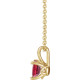 Created Ruby Necklace in 14 Karat Yellow Gold Created Ruby 16 inch Pendant
