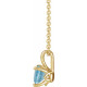Genuine Aquamarine Necklace in 14 Karat Yellow Gold Aquamarine 16 inch Pendant