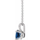 Genuine Sapphire Necklace in Sterling Silver Genuine Sapphire 16 inch Pendant