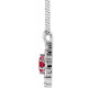 Platinum Lab Grown Ruby & 0.60 Carats Natural Diamond Halo 16 to 18 inch Pendant