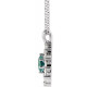 Platinum Lab Grown Alexandrite & 0.60 Carats Natural Diamond Halo 16 to 18 inch Pendant