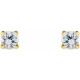 White Diamond Earrings in 14 Karat Yellow Gold 1.00 Carat Diamond Earrings
