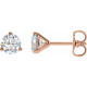 White Lab Grown Diamond Earrings in 14 Karat Rose Gold 100 Carat Lab Grown Diamond Stud Earrings