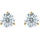 White Lab Diamond Earrings in 14 Karat Yellow Gold 2 Carat