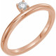  Created Moissanite Ring in 14 Karat Rose Gold 3 mm Round Forever One Moissanite Ring 