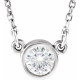 Created Moissanite Necklace in 14 Karat  Gold 4 mm Round  Moissanite 18 inch Pendant