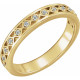 White Diamond Ring in 14 Karat Yellow Gold 0.13 Carat Diamond Stackable Ring