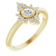 White Diamond Ring in 14 Karat Yellow Gold 0.20 Carats Diamond Ring