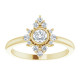 White Diamond Ring in 14 Karat Yellow Gold 0.20 Carats Diamond Ring