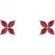 14 Karat White Gold Genuine  Ruby Earrings