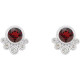 Red Garnet Earrings in 14 Karat White Gold Mozambique Garnet & 0.13 Carat Diamond Earrings