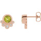 Peridot Earrings in 14 Karat Rose Gold and 0.13 Carat Diamonds