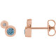 Genuine Aquamarine Earrings in 14 Karat Rose Gold Aquamarine and 0.13 Carat Diamond Earrings