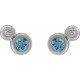 Genuine Aquamarine Earrings in Platinum Aquamarine and 0.13 Carat Diamond Earrings