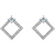 14 Karat White Gold 0.60 Carat Lab Grown Diamond Square Earrings