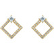 14 Karat Yellow Gold 0.60 Carat Lab Grown Diamond Square Earrings