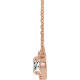 White Diamond Necklace in 14 Karat Rose Gold 0.90 Carat Diamond 18 inch Pendant