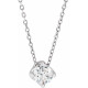 Genuine Diamond Necklace in Platinum 0.50 Carat Diamond Solitaire 16 to 18 inch Pendant