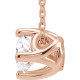 White Diamond Necklace in 14 Karat Rose Gold 0.75 Carat Diamond Solitaire 16 to 18 inch Pendant