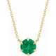 Lab Emerald Necklace in 14 Karat Yellow Gold Emerald Solitaire 18 inch Necklace