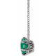 Genuine Emerald Necklace in 14 Karat White Gold Emerald Solitaire 16 inch Necklace