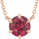 Genuine Ruby Necklace in 14 Karat Rose Gold Ruby Solitaire 18 inch Necklace