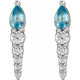 Genuine Blue Zircon Earrings in 14 Karat White Gold Genuine Blue Zircon & 0.25 Carat Diamond Earrings