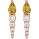 Golden Citrine Earrings in 14 Karat Rose Gold Citrine & 0.25 Carat Diamond Earrings