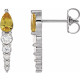Golden Citrine Earrings in Platinum Citrine & 0.25 Carat Diamond Earrings