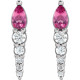Pink Tourmaline Earrings in Platinum Pink Tourmaline & 0.25 Carat Diamond Earrings