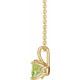 Genuine Peridot Necklace in 14 Karat Yellow Gold Peridot 16 to 18 inch Pendant