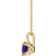 Genuine Amethyst Necklace in 14 Karat Yellow Gold Amethyst 16 to 18 inch Pendant