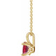 Lab Ruby Necklace in 14 Karat Yellow Gold Lab Ruby 16 to 18 inch Pendant