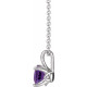 Genuine Amethyst Necklace in Platinum Amethyst 16 to 18 inch Pendant