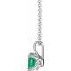 Genuine Emerald Necklace in Sterling Silver Emerald 16 to 18 inch Pendant