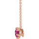 Pink Tourmaline Necklace in 14 Karat Rose Gold Pink Tourmaline Solitaire 16 to 18 inch Pendant