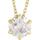 Lab Grown Diamond Necklace in 14 Karat Yellow Gold 1.00 Carat Lab Grown Diamond Solitaire 16 to 18 inch Pendant